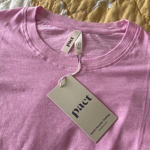 Pact Featherweight Slub Oversized Organic Cotton Tee in Medium, Pink